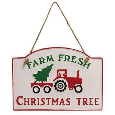 Farm Fresh Christmas Tree Metal Sign - The Fox Decor